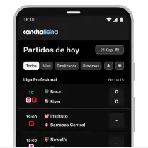 Imagen de celular con la app de Canchallena