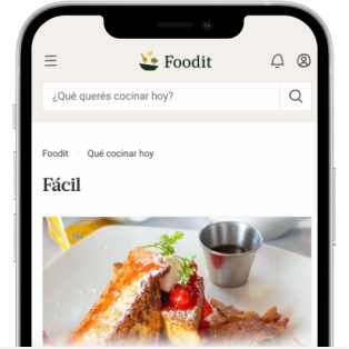 Imagen de celular con la app de Foodit