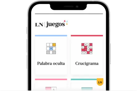Imagen de celular con la app de LN Juegos